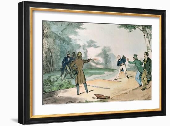 A Duel-Eugene Louis Lami-Framed Giclee Print