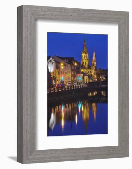 A dusk view of St. Fin Barre's Cathedral, on the banks of the Lee River, in Cork, County Cork, Muns-Nigel Hicks-Framed Photographic Print