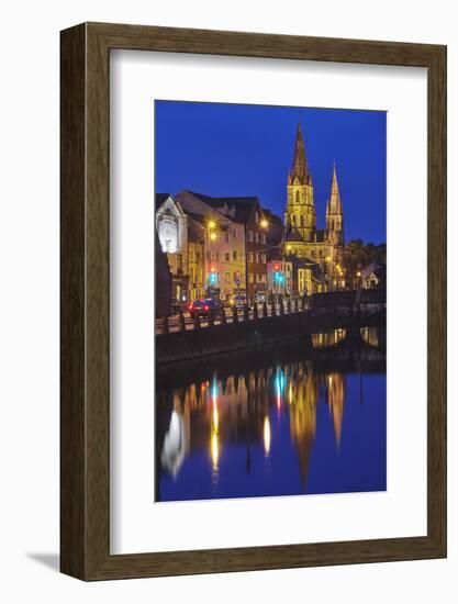 A dusk view of St. Fin Barre's Cathedral, on the banks of the Lee River, in Cork, County Cork, Muns-Nigel Hicks-Framed Photographic Print