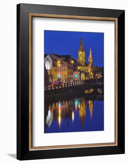 A dusk view of St. Fin Barre's Cathedral, on the banks of the Lee River, in Cork, County Cork, Muns-Nigel Hicks-Framed Photographic Print