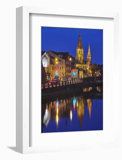 A dusk view of St. Fin Barre's Cathedral, on the banks of the Lee River, in Cork, County Cork, Muns-Nigel Hicks-Framed Photographic Print