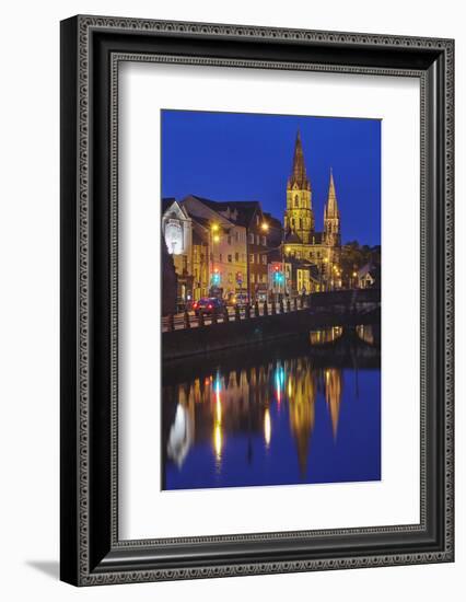 A dusk view of St. Fin Barre's Cathedral, on the banks of the Lee River, in Cork, County Cork, Muns-Nigel Hicks-Framed Photographic Print