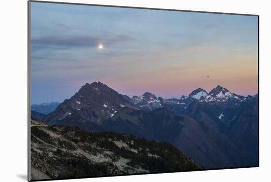 A Dusky Sunset Over The North Cascade Mountains In Washington During Summer-Hannah Dewey-Mounted Photographic Print