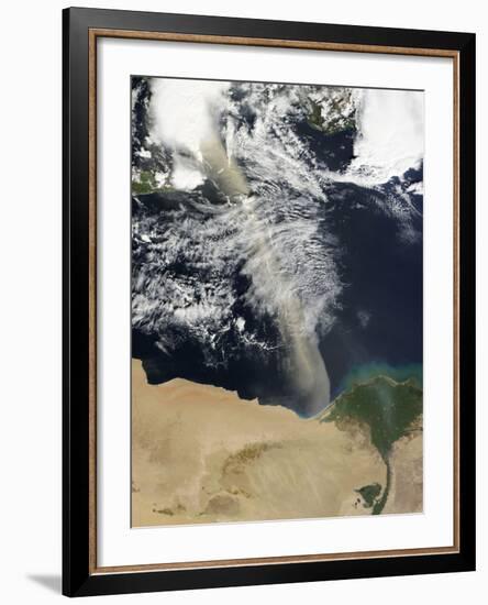 A Dust Plume Stretches across the Mediterranean Sea-Stocktrek Images-Framed Photographic Print