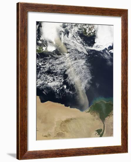 A Dust Plume Stretches across the Mediterranean Sea-Stocktrek Images-Framed Photographic Print