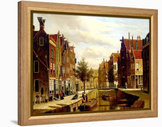 A Dutch Canal-Willem Koekkoek-Framed Premier Image Canvas