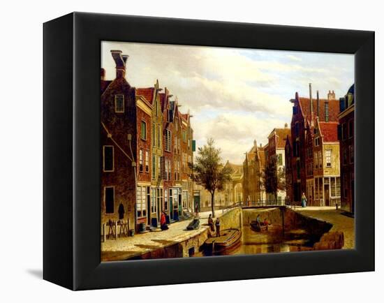 A Dutch Canal-Willem Koekkoek-Framed Premier Image Canvas