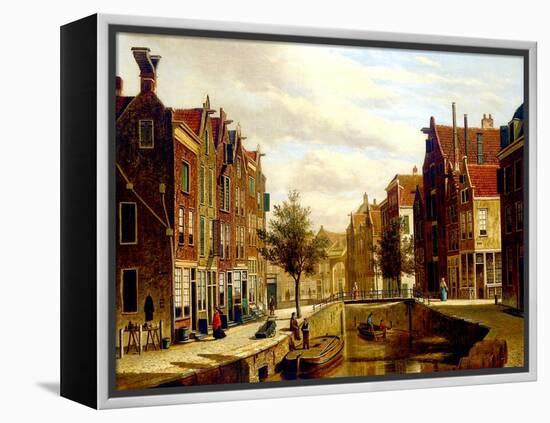 A Dutch Canal-Willem Koekkoek-Framed Premier Image Canvas