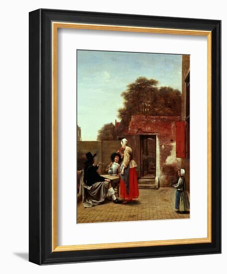 A Dutch Courtyard, 1658-1660-Pieter de Hooch-Framed Giclee Print