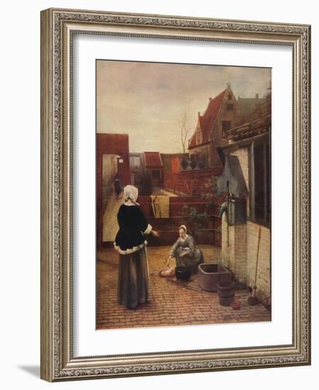 'A Dutch Courtyard', c1658, (1911)-Pieter De Hooch-Framed Giclee Print