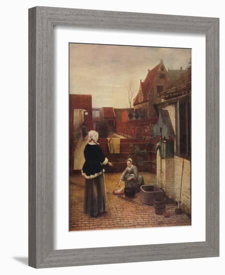 'A Dutch Courtyard', c1658, (1911)-Pieter De Hooch-Framed Giclee Print