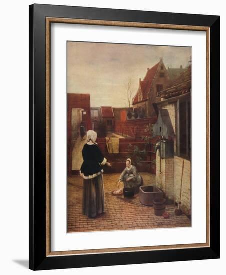 'A Dutch Courtyard', c1658, (1911)-Pieter De Hooch-Framed Giclee Print