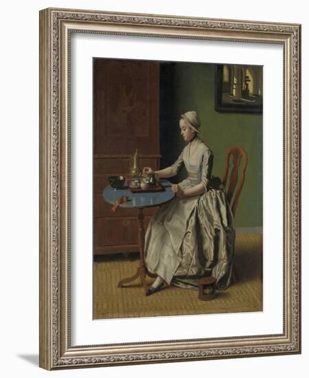 A Dutch Girl at Breakfast, c.1756-Jean-Etienne Liotard-Framed Giclee Print