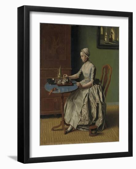 A Dutch Girl at Breakfast, c.1756-Jean-Etienne Liotard-Framed Giclee Print