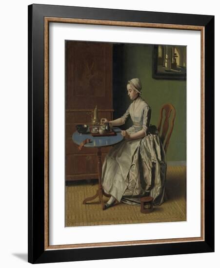 A Dutch Girl at Breakfast, c.1756-Jean-Etienne Liotard-Framed Giclee Print