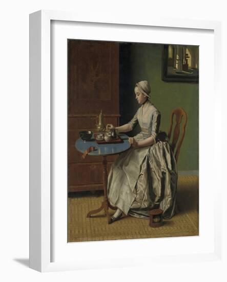 A Dutch Girl at Breakfast, c.1756-Jean-Etienne Liotard-Framed Giclee Print