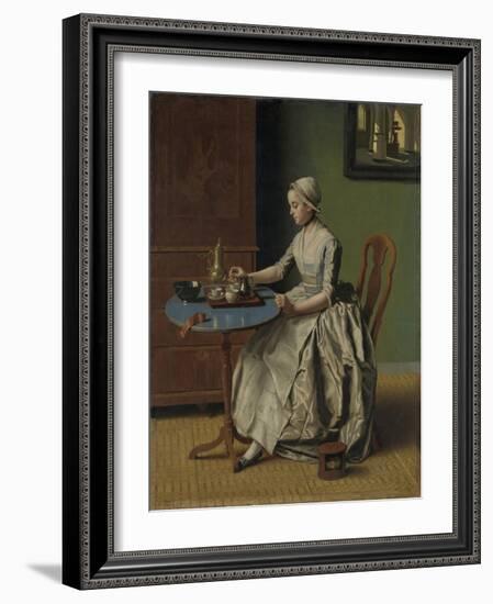 A Dutch Girl at Breakfast, c.1756-Jean-Etienne Liotard-Framed Giclee Print