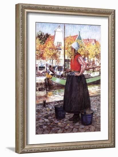 A Dutch Girl-George Hitchcock-Framed Giclee Print