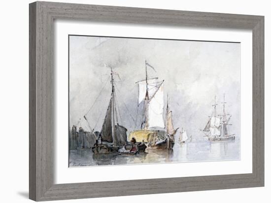 A Dutch Hay Barge, 1870-Edmund Thornton Crawford-Framed Giclee Print
