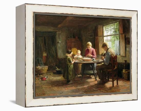 A Dutch Interior - Grace before the Meal-Evert Pieters-Framed Premier Image Canvas