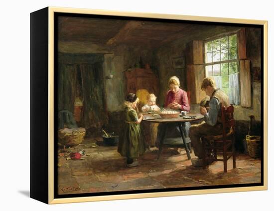 A Dutch Interior - Grace before the Meal-Evert Pieters-Framed Premier Image Canvas