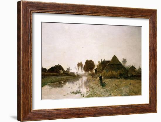 A Dutch River Landscape with Windmills-Henry Thomas Alken-Framed Giclee Print