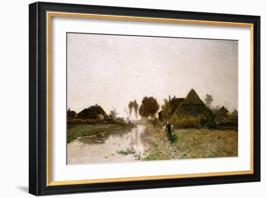 A Dutch River Landscape with Windmills-Henry Thomas Alken-Framed Giclee Print