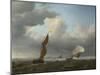A Dutch Ship and Other Small Vessels in a Strong Breeze, 1658-Willem Van De Velde The Younger-Mounted Giclee Print