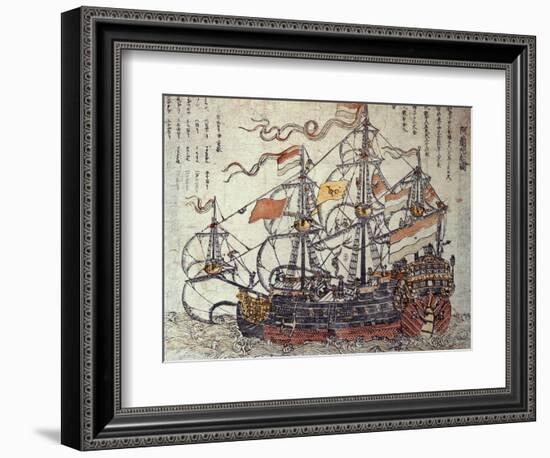 A Dutch Ship-Japanese School-Framed Giclee Print