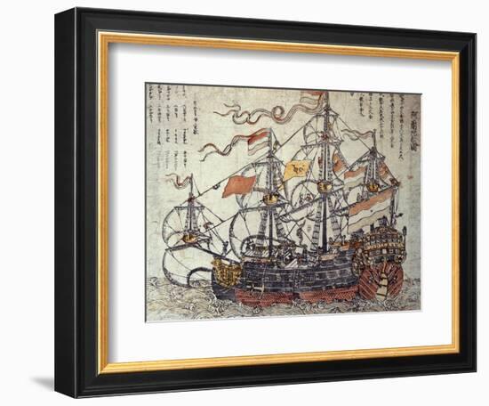 A Dutch Ship-Japanese School-Framed Giclee Print