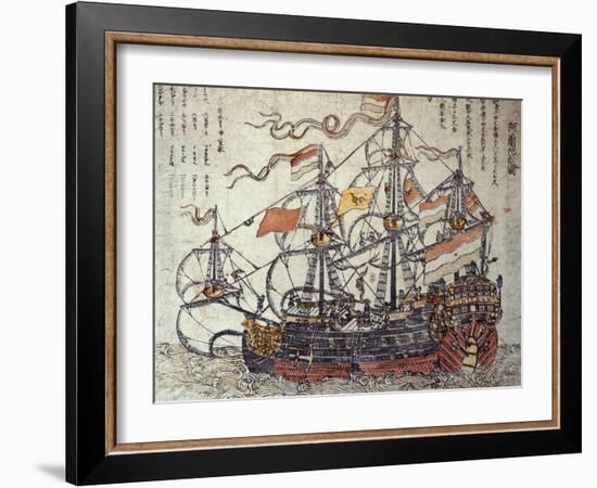A Dutch Ship-Japanese School-Framed Giclee Print