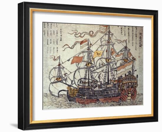 A Dutch Ship-Japanese School-Framed Giclee Print