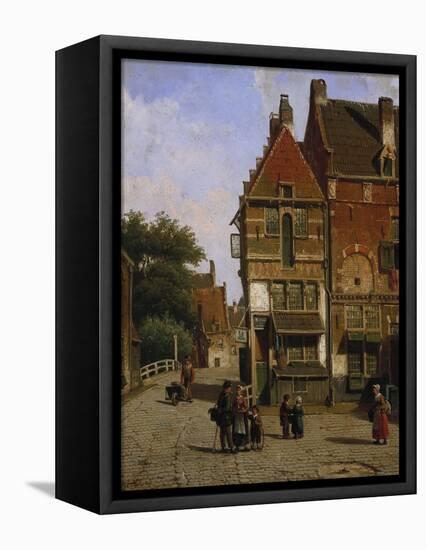 A Dutch Street Scene-Willem Koekkoek-Framed Premier Image Canvas