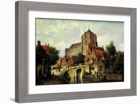 A Dutch Town with a Church-Willem Koekkoek-Framed Giclee Print