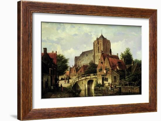 A Dutch Town with a Church-Willem Koekkoek-Framed Giclee Print