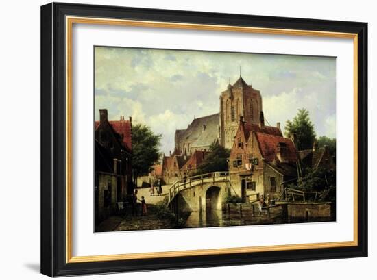 A Dutch Town with a Church-Willem Koekkoek-Framed Giclee Print