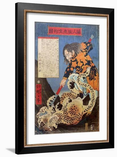 A Dutchman Capturing a Ferocious Tiger Alive-Kyosai Kawanabe-Framed Giclee Print