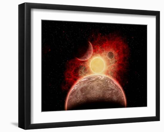 A Dying Alien Star System-Stocktrek Images-Framed Art Print