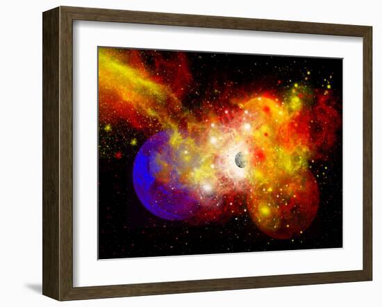 A Dying Star Turns Nova as it Blows Itself Apart-Stocktrek Images-Framed Photographic Print