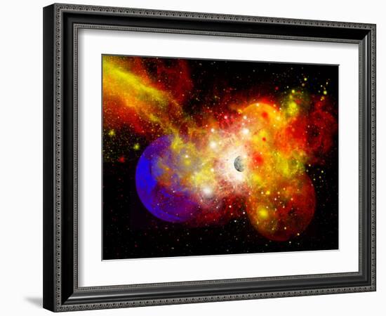 A Dying Star Turns Nova as it Blows Itself Apart-Stocktrek Images-Framed Photographic Print