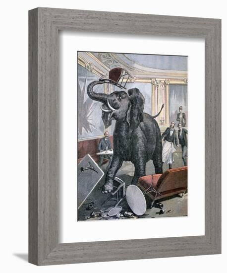 A Elephant in the Pre-Catalan Café, Toulouse, France, 1891-null-Framed Giclee Print