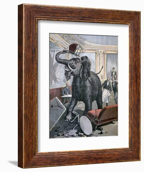 A Elephant in the Pre-Catalan Café, Toulouse, France, 1891-null-Framed Giclee Print