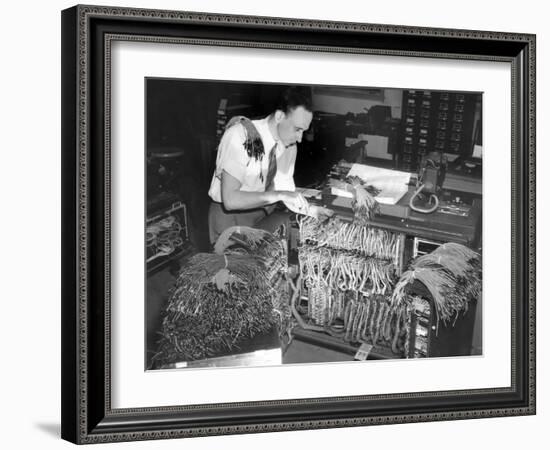 A Engineer Works on a IBM Computer Used to Administer Gl Insurance Dividend for Millions of Vets-null-Framed Photo