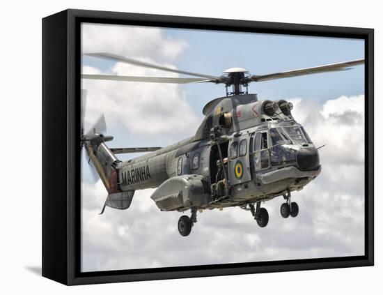 A Eurocopter AS332 Super Puma Helicopter of the Brazilian Navy-Stocktrek Images-Framed Premier Image Canvas