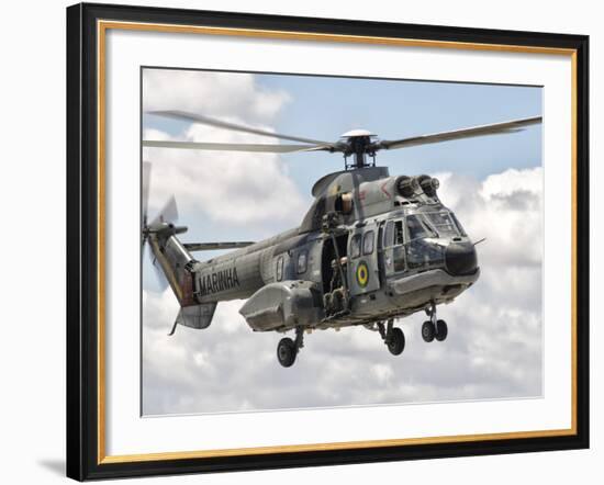 A Eurocopter AS332 Super Puma Helicopter of the Brazilian Navy-Stocktrek Images-Framed Photographic Print