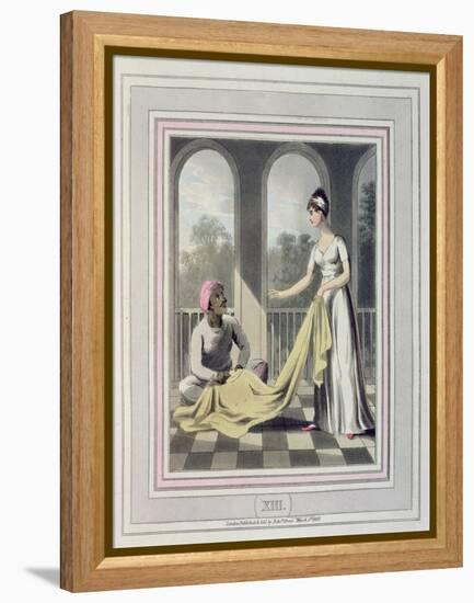 A European Lady Giving Instructions to Her Durzee, or Native Tailor-Charles D'oyly-Framed Premier Image Canvas