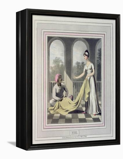 A European Lady Giving Instructions to Her Durzee, or Native Tailor-Charles D'oyly-Framed Premier Image Canvas