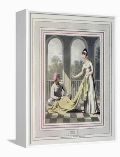 A European Lady Giving Instructions to Her Durzee, or Native Tailor-Charles D'oyly-Framed Premier Image Canvas