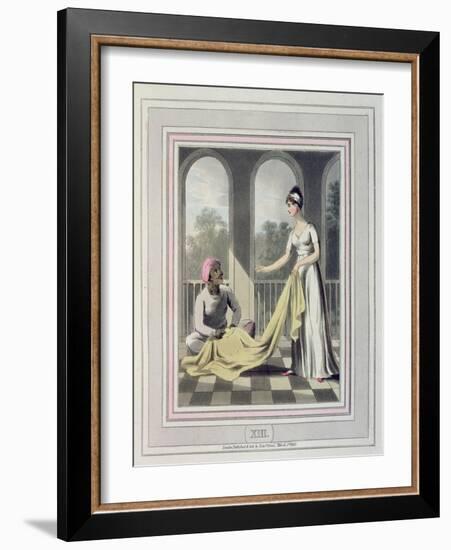 A European Lady Giving Instructions to Her Durzee, or Native Tailor-Charles D'oyly-Framed Giclee Print