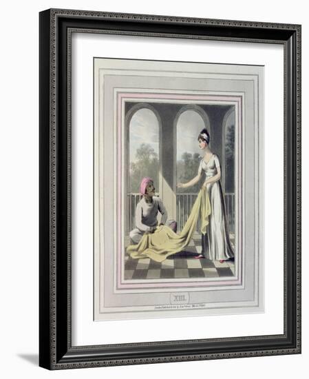 A European Lady Giving Instructions to Her Durzee, or Native Tailor-Charles D'oyly-Framed Giclee Print